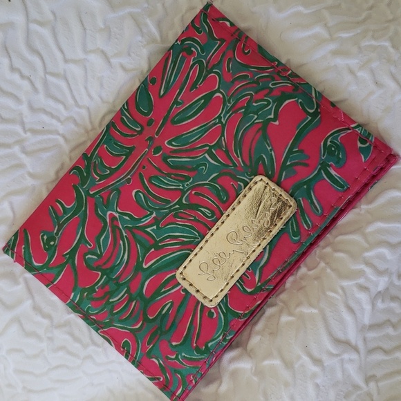 Lilly Pulitzer Handbags - Lilly Pulitzer Mini Wallet Printed Gold Metallic Logo Pink Green Womens One Size